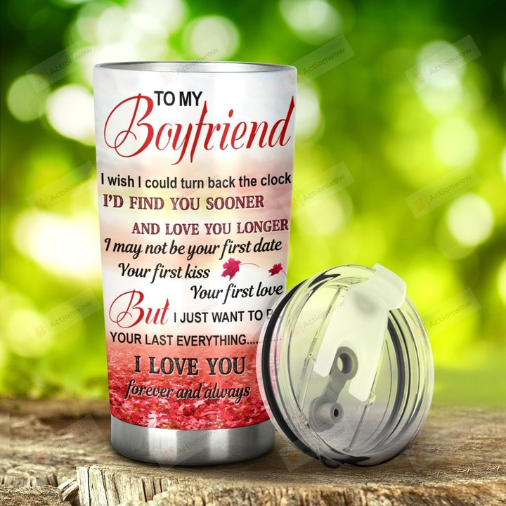 Personalized Heart Tree To My Boyfriend I Love You Tumbler Stainless Steel Tumbler, Tumbler Cups For Coffee/Tea, Great Customized Gifts For Birthday Christmas Anniversary