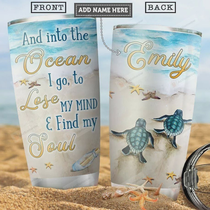 Personalized Turtle Ocean Lose Soul Stainless Steel Vacuum Insulated, 20 Oz Tumbler Cups For Coffee/Tea, Gifts For Birthday Christmas Thanksgiving, Perfect Gifts For Turtle Lovers