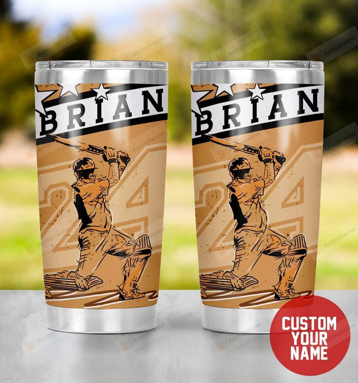 Personalized Old Fashioned Baseball Player Art Stainless Steel Tumbler Tumbler Cups For Coffee/Tea, Great Customized Gifts For Birthday Christmas Thanksgiving