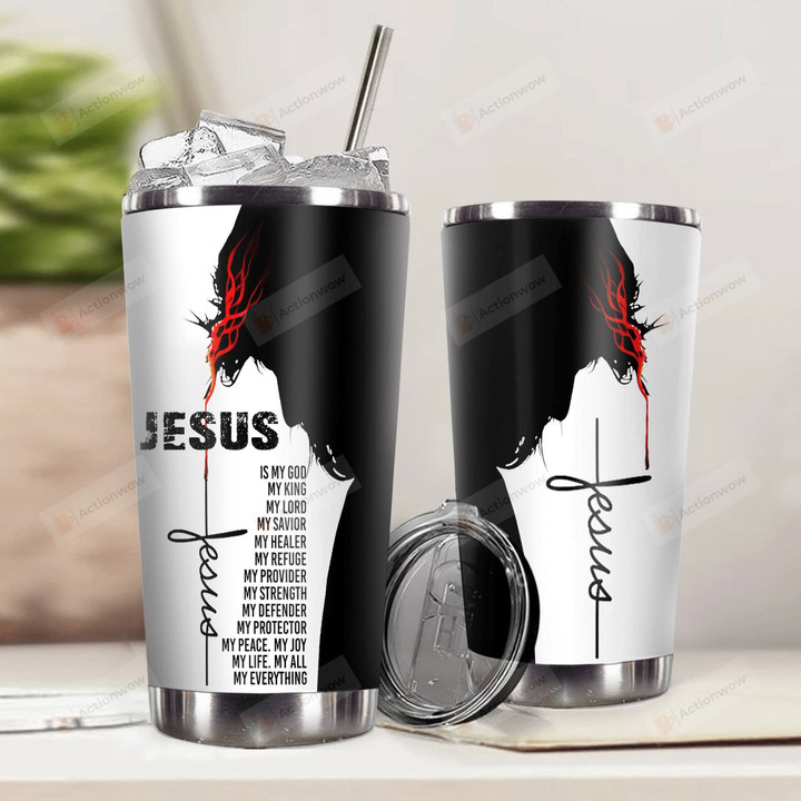 Easter Jesus Tumbler Jesus Is My Lord Stainless Steel Vacuum Insulated Double Wall Travel Tumbler With Lid, Tumbler Cups For Coffee/Tea, Perfect Gifts For Birthday Easter Thanksgiving