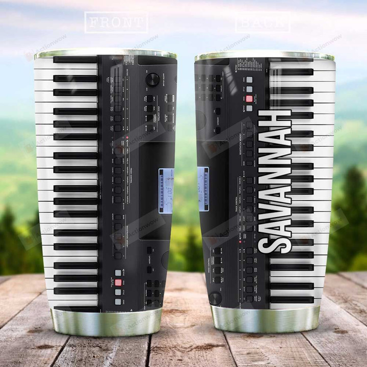 E Piano Personalized Tumbler Cup Stainless Steel Vacuum Insulated Tumbler 20 Oz Coffee/ Tea Tumbler With Lid Great Customized Gifts For Birthday Christmas Thanksgiving Tumbler Travel