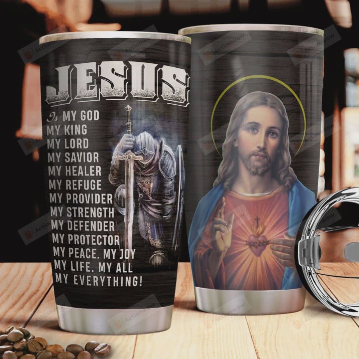 Jesus God Picture Tumbler Warrior Tumbler Cup My God My King My Everything Stainless Steel Insulated Tumbler 20 Oz Great Customized Gifts For Birthday Christmas Thanksgiving Coffee/ Tea Tumbler