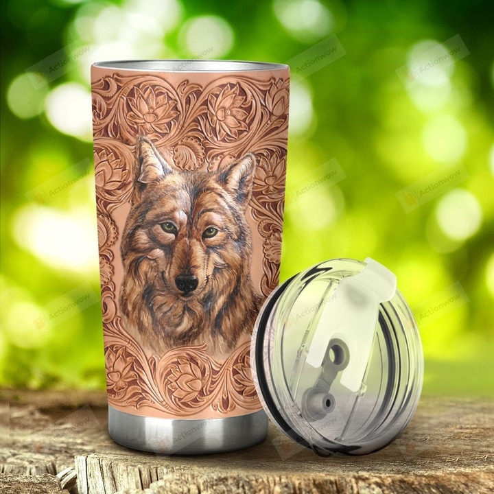 Wolf Pattern Stainless Steel Tumbler, Tumbler Cups For Coffee/Tea, Great Customized Gifts For Birthday Christmas Thanksgiving