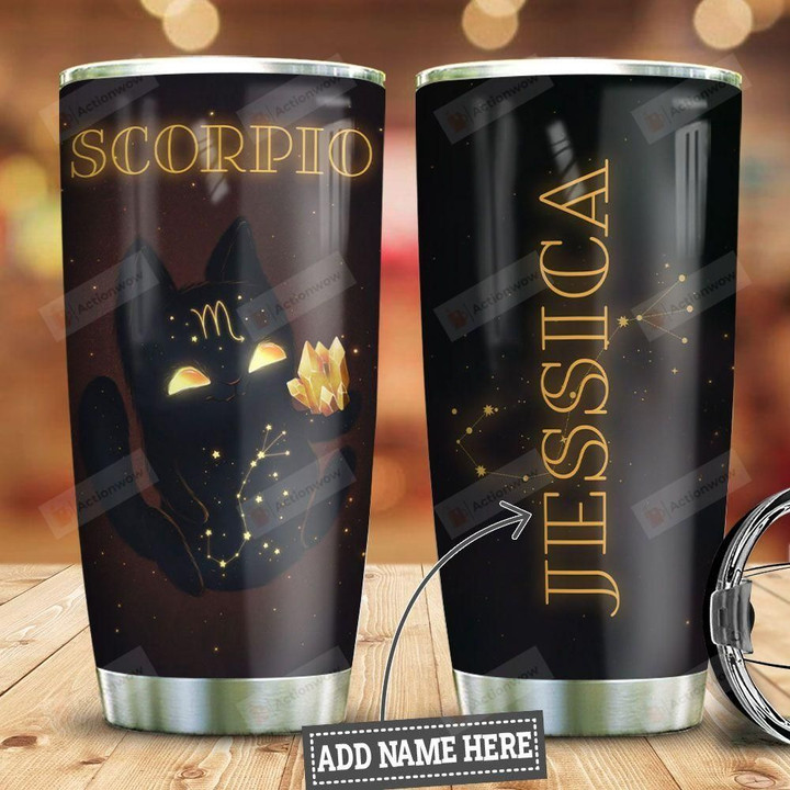 Personalized Cute Zodiac Scorpio Stainless Steel Tumbler, Tumbler Cups For Coffee/Tea, Great Customized Gifts For Birthday Christmas Thanksgiving
