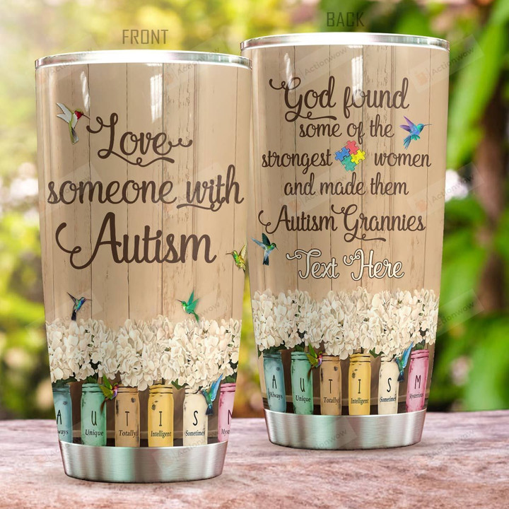 Personalized Autism Birds Tumbler Love Someone With Autism Best Custom Name Gifts For Autism Patients Autism Awareness Day 20 Oz Sport Bottle Stainless Steel Vacuum Insulated Tumbler