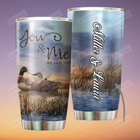 Personalized Couple Duck  You And Me Stainless Steel Tumbler, Tumbler Cups For Coffee/Tea, Great Customized Gifts For Birthday Christmas Thanksgiving