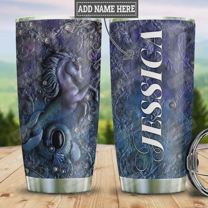 Horse Mermaid Tumbler Cup Personalized, Stainless Steel Vacuum Insulated Tumbler 20 Oz, Unique Gifts For Mermaid Lovers, Gifts For Birthday Christmas Thanksgiving, Coffee/ Tea Tumbler