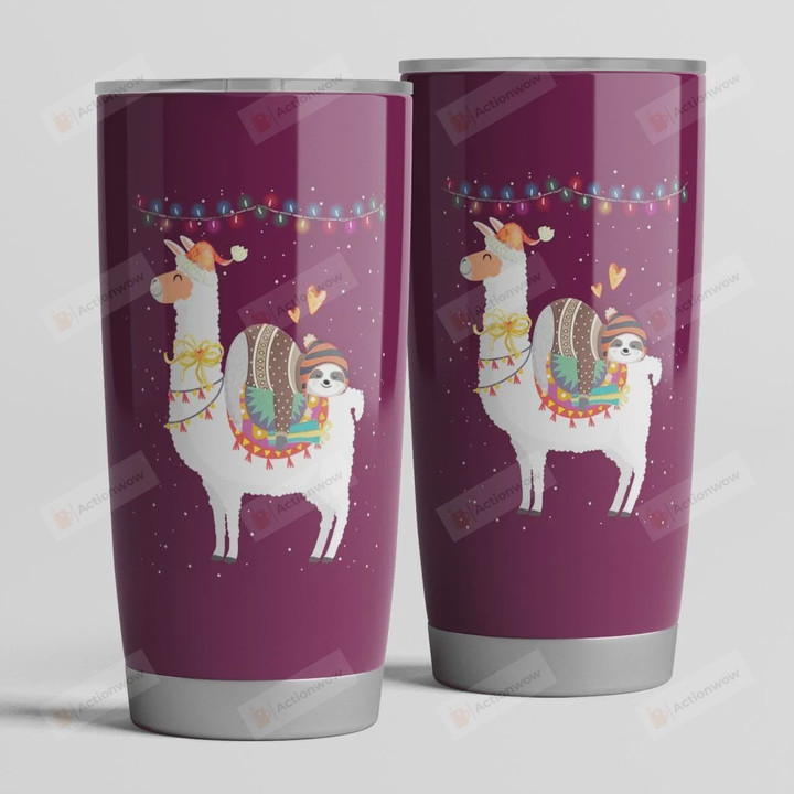 Personalized Valentine Llama Sloth Tumbler  For Llama Lover, Wife, Girlfriend, Mom On Valentine, Anniversary, Birthday, Mother's Day