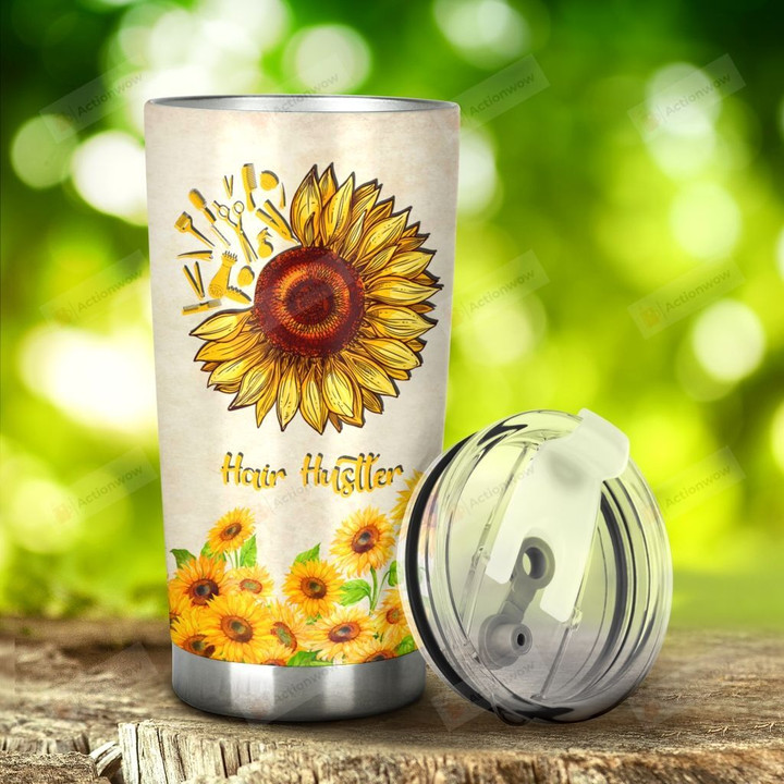 Sunflower Hair Hustler Don't Mess With Me Stainless Steel Tumbler, Tumbler Cups For Coffee/Tea, Great Customized Gifts For Birthday Christmas Thanksgiving Anniversary