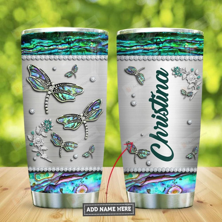 Dragonfly Jewelry Personalized Tumbler Cup Stainless Steel Insulated Tumbler 20 Oz Gift Ideas For Birthday Christmas Thanksgiving Coffee/ Tea Tumbler With Lid Gifts For Dragonfly Lovers