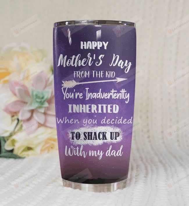Happy Mothers Day From The Kid Stainless Steel Vacuum Insulated Double Wall Travel Tumbler With Lid, Tumbler Cups For Coffee/Tea, Perfect Gifts For Mother On Birthday Mother's Day Christmas