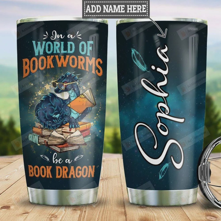 Personalized Book Dragon Stainless Steel Vacuum Insulated Tumbler 20 Oz Gifts For Birthday Christmas Thanksgiving Perfect Gifts For Dragon Lovers Coffee/ Tea Tumbler