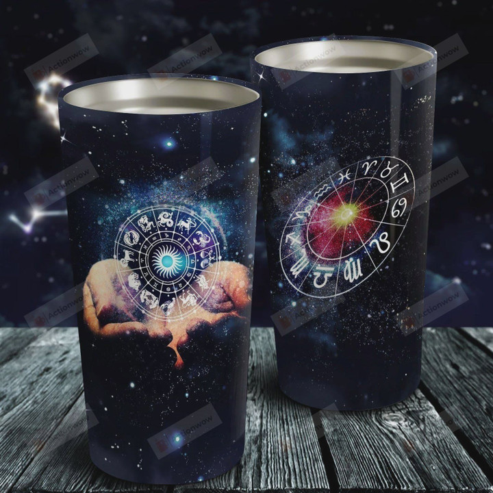 Personalized 12 Astrology Zodiac Signs Tumbler Stainless Steel Vacuum Insulated Double Wall Travel Tumbler With Lid, Tumbler Cups For Coffee/Tea, Perfect Gifts For Birthday Christmas Thanksgiving