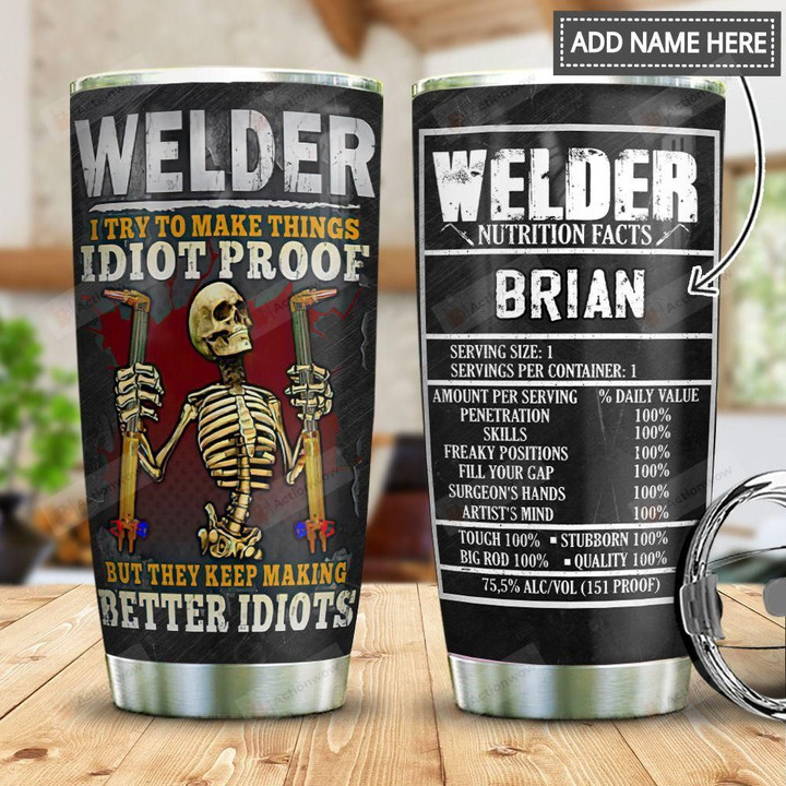 Personalized Welder Facts Stainless Steel Tumbler, Tumbler Cups For Coffee/Tea, Great Customized Gifts For Birthday Christmas Thanksgiving