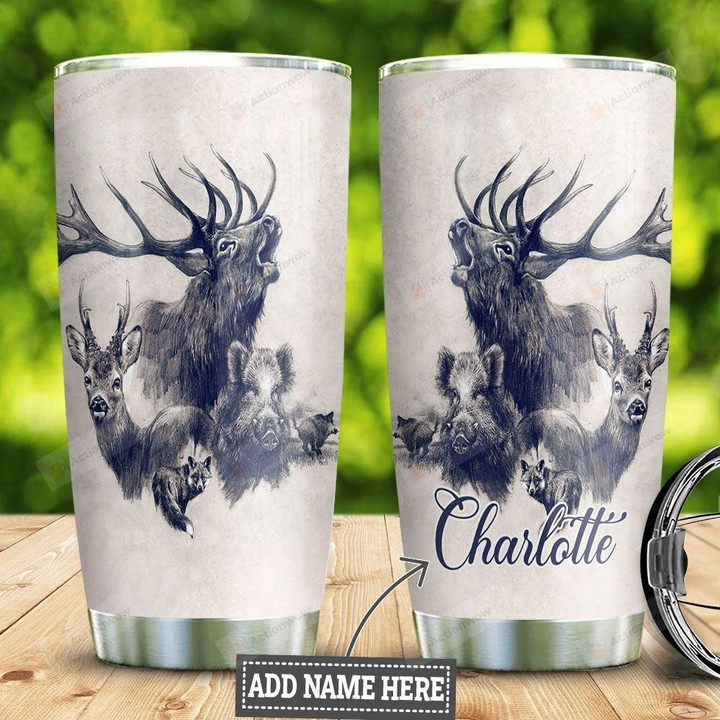 Hunting Art Personalized Tumbler Cup Stainless Steel Vacuum Insulated Tumbler 20 Oz Perfect Gifts For Hunting Lovers Tumbler Travel Tumbler With Lid Great Birthday Gifts Christmas Gifts