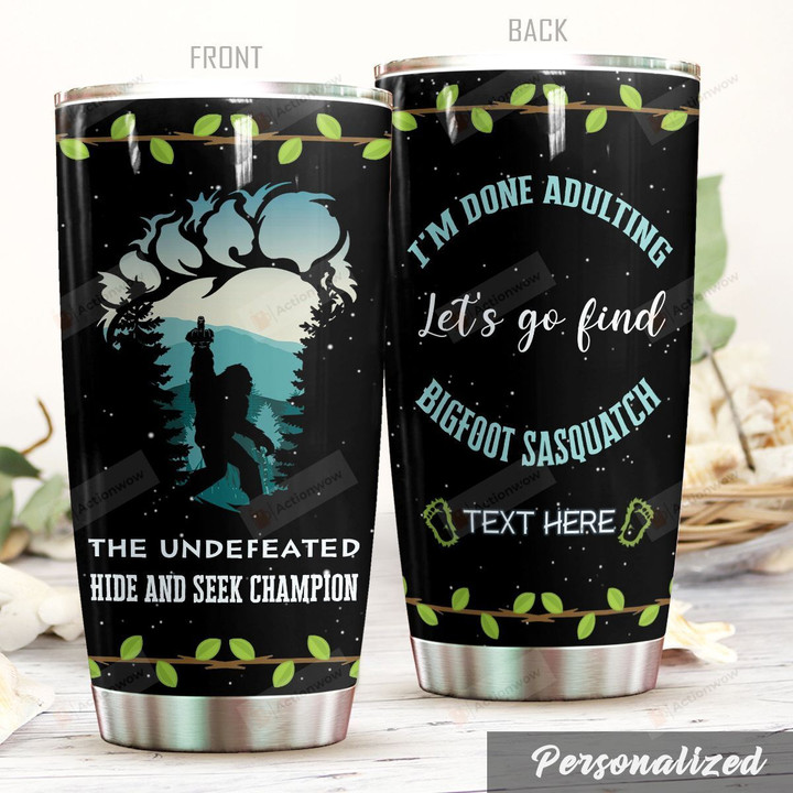 Personalized Bigfoot Tumbler Let's Go Find Bigfoot Sasquatch Tumbler Cup Stainless Steel Tumbler, Tumbler Cups For Coffee/Tea, Great Customized Gifts For Birthday Christmas