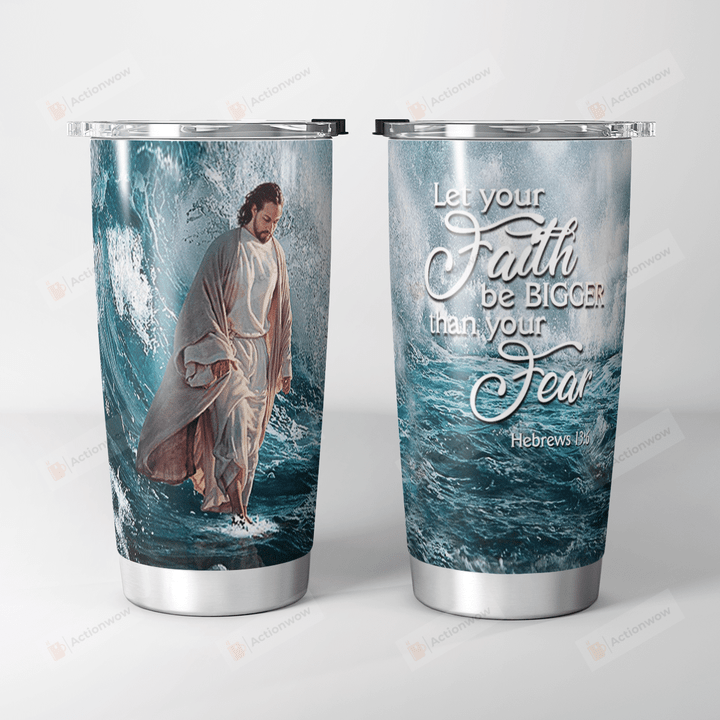 Jesus Walks On Water Stainless Steel Tumbler, Tumbler Cups For Coffee/Tea, Great Customized Gifts For Birthday Christmas Thanksgiving