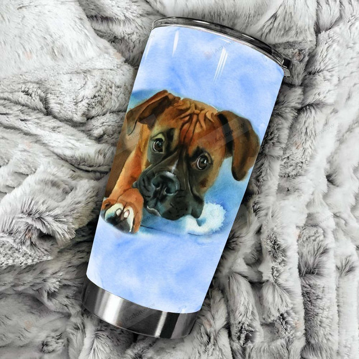 A Lovely Boxer Face Personalized Name Tumbler DJ ABU