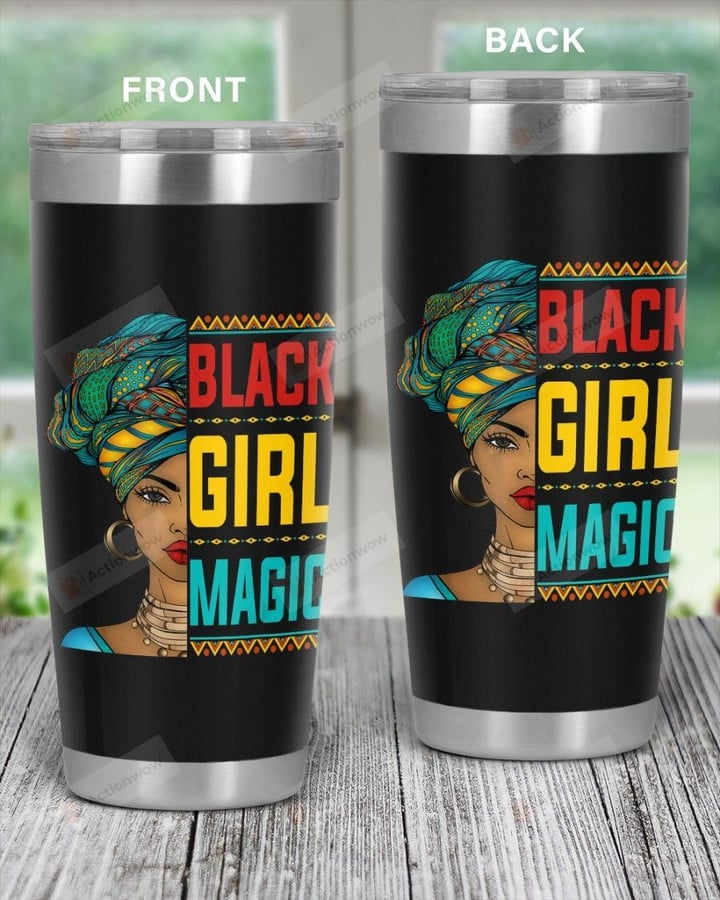 Black Girl Magic Face, Native African Girl Stainless Steel Tumbler Cup For Coffee/Tea, Great Customized Gift For Birthday Christmas Thanksgiving
