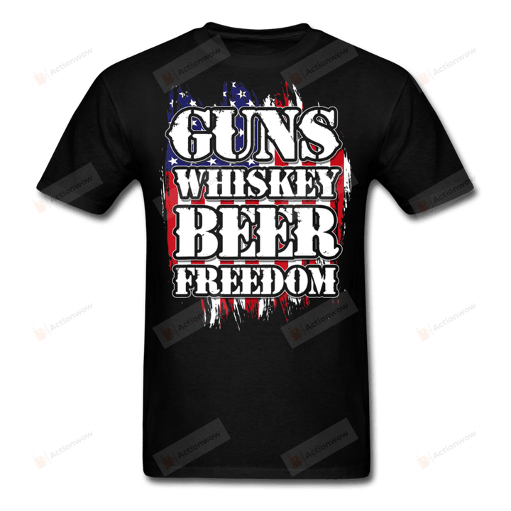 Guns, Whiskey & Beer T-Shirt, Essential T-shirt, Unisex T-Shirt Great Customized Gifts For Birthday Christmas Thanksgiving