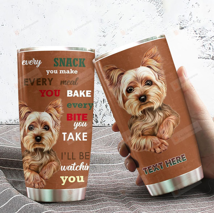 Personalized Yorkshire Terrier Stainless Steel Tumbler, Tumbler Cups For Coffee/Tea, Great Customized Gifts For Birthday Christmas Thanksgiving, Anniversary