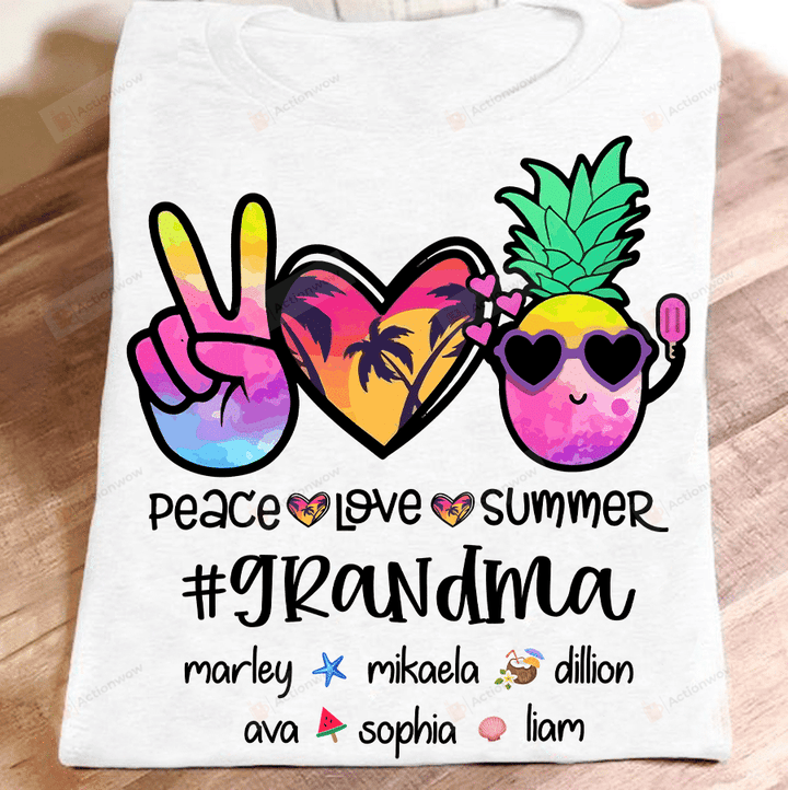Personalized Live Love Summer - Grandma Essential T-shirt, Unisex T-Shirt For Grandma Great Customized Gifts For Birthday Christmas Thanksgiving