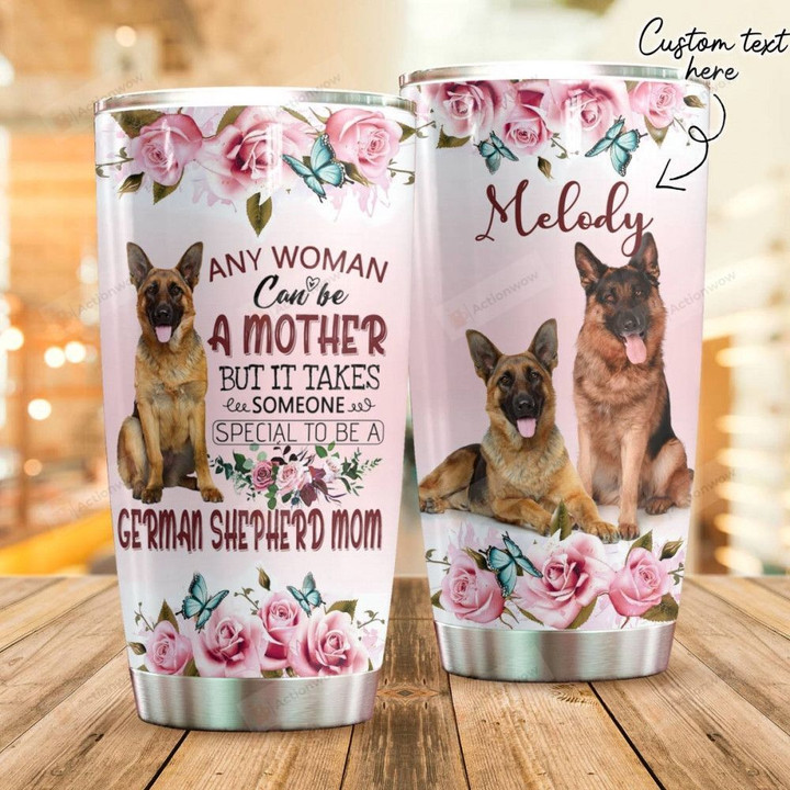 Personalized German Shepherd Mom Custom Name Stainless Steel Tumbler, Tumbler Cups For Coffee/Tea, Great Customized Gifts For Birthday Christmas Thanksgiving
