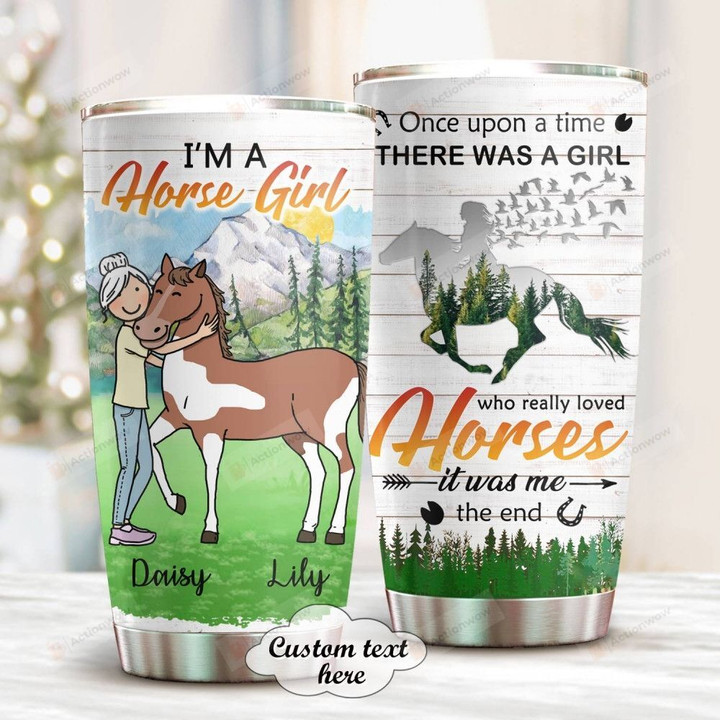 Personalized Horse Girl Custom Name Stainless Steel Tumbler, Tumbler Cups For Coffee/Tea, Great Customized Gifts For Birthday Christmas Thanksgiving
