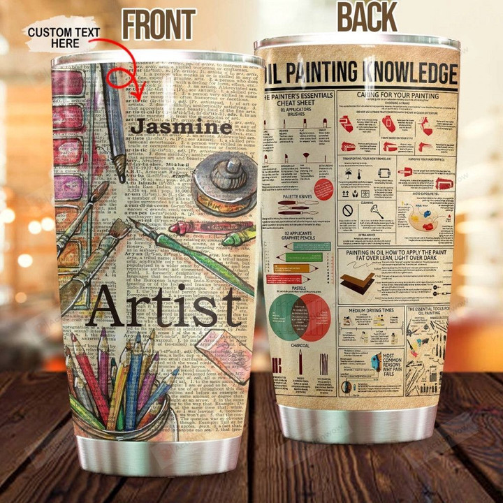 Personalized Artist Custom Name Stainless Steel Tumbler, Tumbler Cups For Coffee/Tea, Great Customized Gifts For Birthday Christmas Thanksgiving