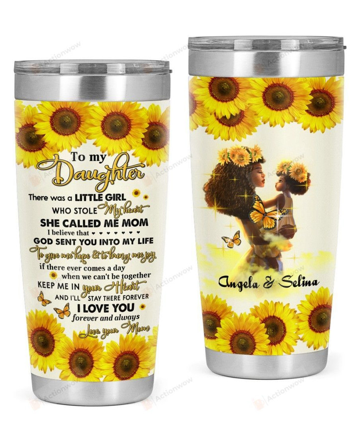 Personalized Custom Name Mom To My Daughter Little Girl Stole My Heart Stainless Steel Tumbler, Tumbler Cups For Coffee Or Tea, Great Gifts For Thanksgiving Birthday Christmas