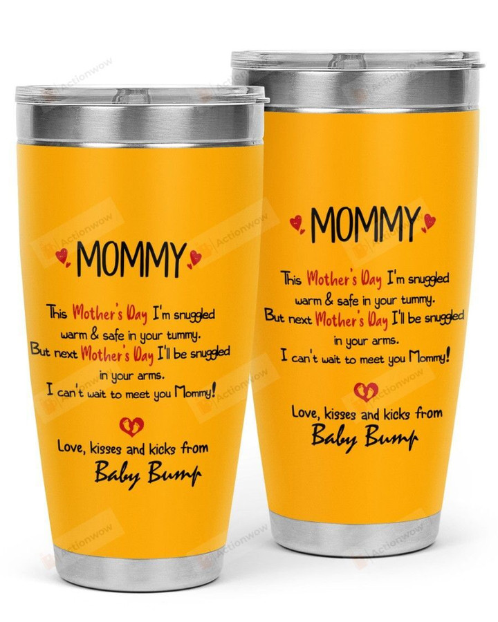 Personalized To My Mommy From Baby Bump Stainless Steel Tumbler, Tumbler Cups For Coffee/Tea, Great Customized Gifts For Birthday Christmas Thanksgiving, Anniversary