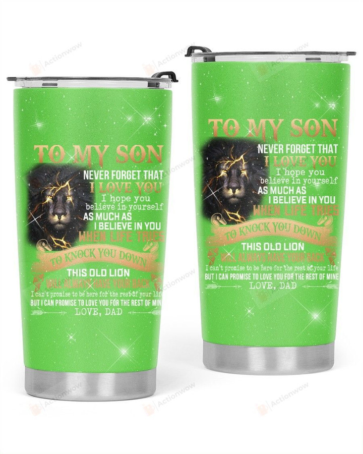 Personalized To My Son From Dad Stainless Steel Tumbler, Tumbler Cups For Coffee/Tea, GreatCustomized Gifts For Birthday Christmas Thanksgiving, Anniversary