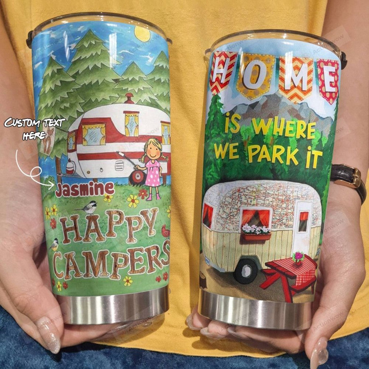 Personalized Camping Happy Campers Stainless Steel Tumbler, Tumbler Cups For Coffee/Tea, Great Customized Gifts For Birthday Christmas Thanksgiving Anniversary