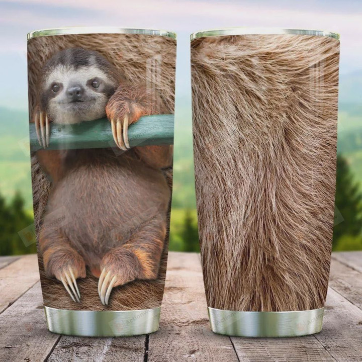 Sloth Hair,  Stainless Steel Tumbler, Brown, 20 Oz Insulated Tumbler Cup, Lovely Sloth, Perfect Gifts For Sloth Lover, Tumbler Cups For Coffee/ Tea, Great Customized Gifts For Birthday Christmas