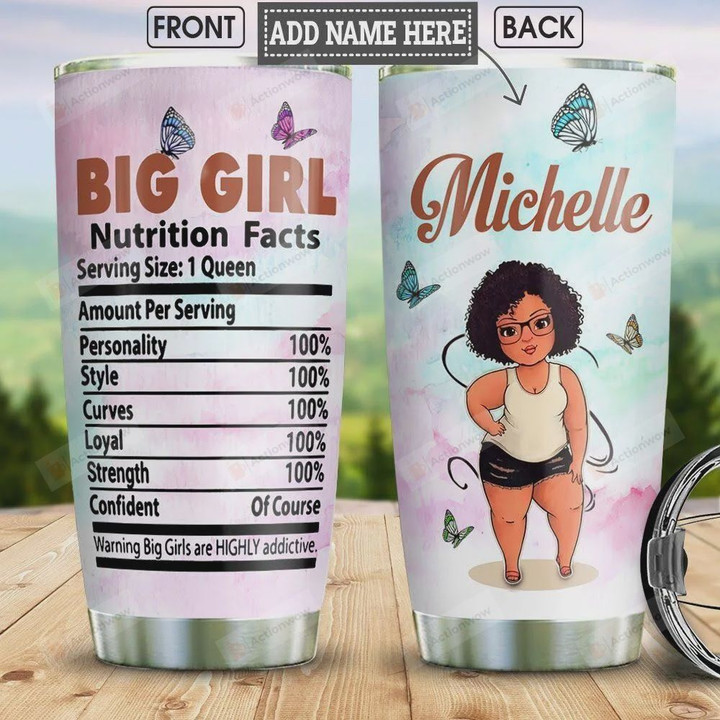 Personalized Girl Tumbler Big Girl Nutrition Facts Tumbler Cup Stainless Steel Tumbler, Tumbler Cups For Coffee/Tea, Great Customized Gifts For Birthday Christmas