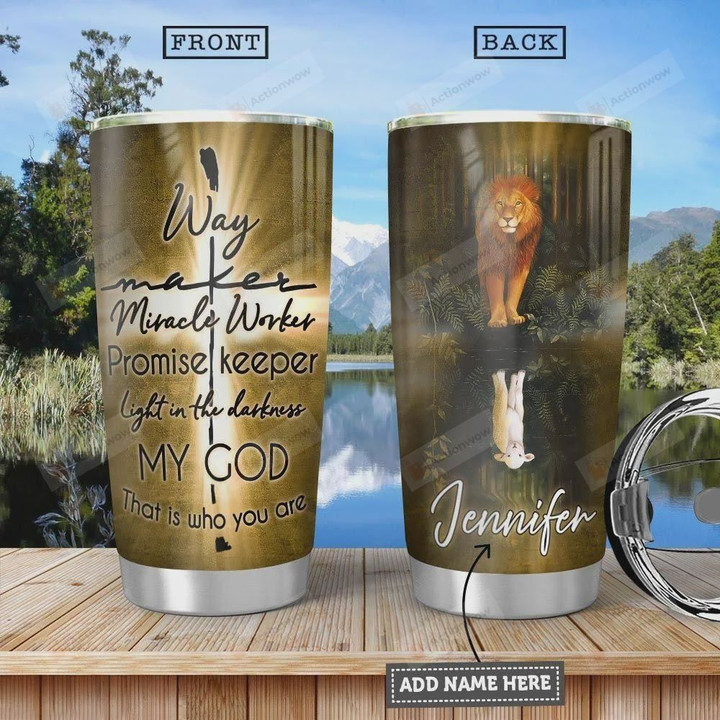 Way Maker Personalized Stainless Steel Vacuum Insulated 20 Oz Tumbler Cups For Coffee/Tea Great Customized Gifts For Birthday Christmas Thanksgiving Perfect Gifts For God Lovers