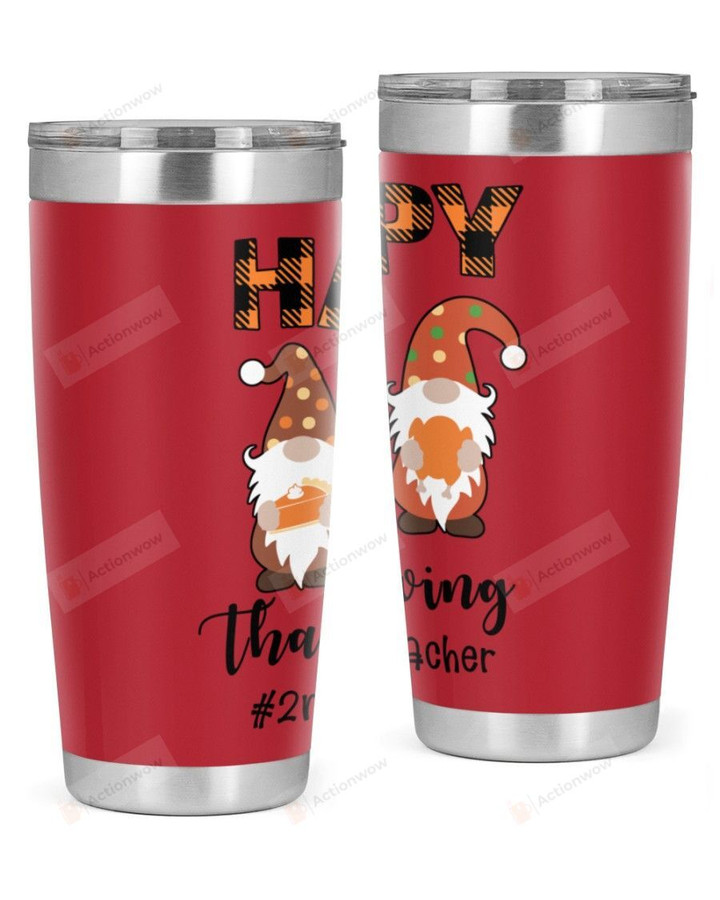 2nd Grade Teacher, Happy Thanksgiving Stainless Steel Tumbler, Tumbler Cups For Coffee/Tea