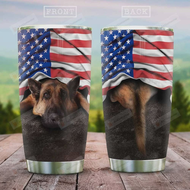 German Shepherd Tumbler Cup, Stainless Steel Vacuum Insulated, 20 Oz Tumbler Cups For Coffee/Tea, Great Customized Gifts For Birthday Christmas Thanksgiving