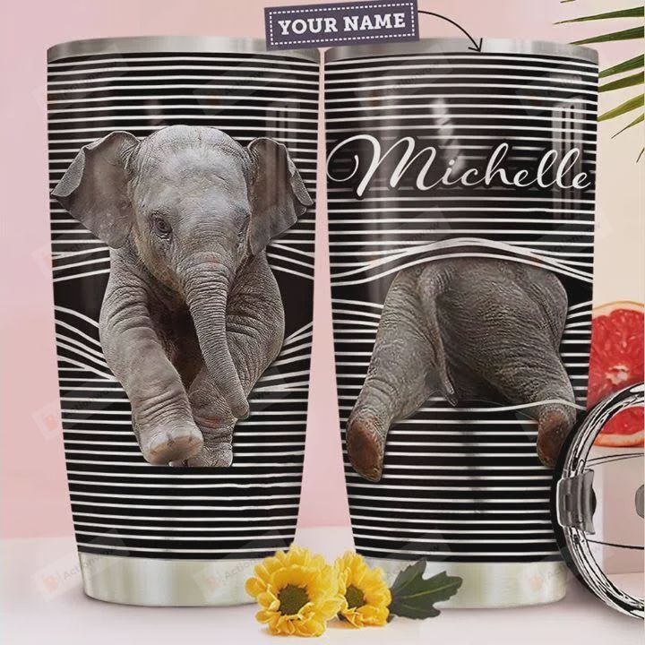 Personalized Abstract Art Elephant, Stainless Steel Vacuum Insulated, 20 Oz Tumbler Cups For Coffee/Tea, Gifts For Birthday Christmas Thanksgiving, Perfect Gifts For Elephant Lovers