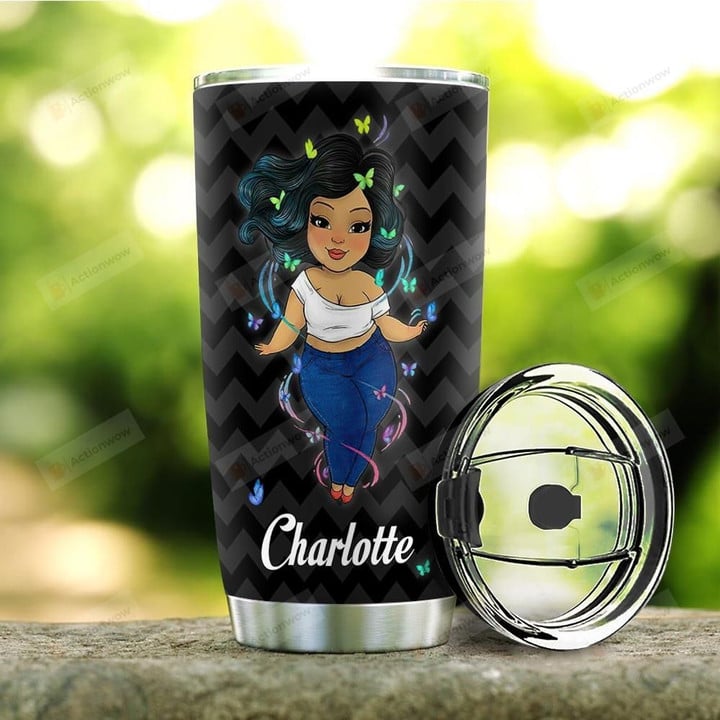 Personalized Big Black Girl Nutritional Facts Stainless Steel Tumbler, Tumbler Cups For Coffee/Tea, Great Customized Gifts For Birthday Christmas Thanksgiving