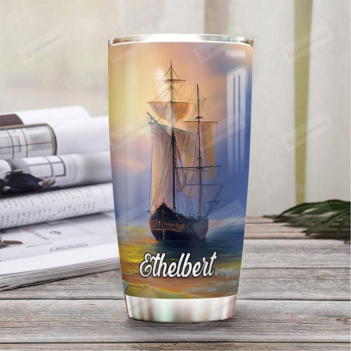Personalized Faith Ship When He Got Into The Boast He Follows Stainless Steel Tumbler, Tumbler Cups For Coffee/Tea, Great Customized Gifts For Birthday Christmas Thanksgiving