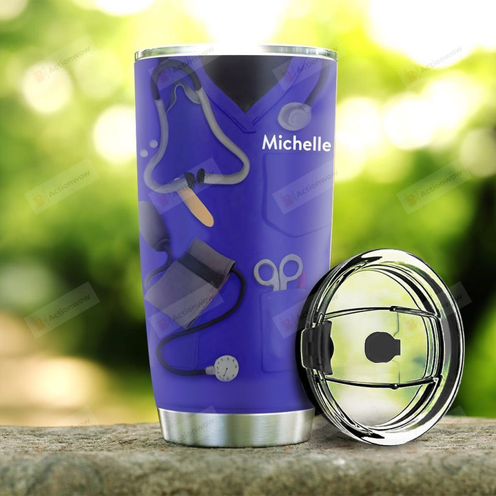 Personalized Stethoscope Not All Angles Have Wings Stainless Steel Tumbler, Tumbler Cups For Coffee/Tea, Great Customized Gifts For Birthday Christmas Thanksgiving
