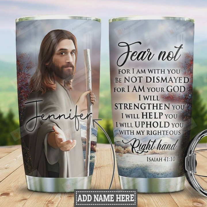 Personalized Faith Jesus Right Hand Colors Tumbler Cup Stainless Steel Insulated Tumbler 20 Oz Special Gifts For Birthday Christmas Thanksgiving Coffee/ Tea Tumbler With Lid