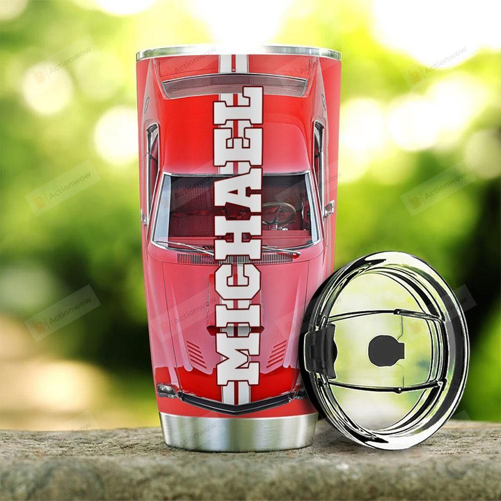 Personalized Car Tumbler Red Mustang All Over Print Tumbler Cup Stainless Steel Tumbler, Tumbler Cups For Coffee/Tea, Great Customized Gifts For Birthday Christmas