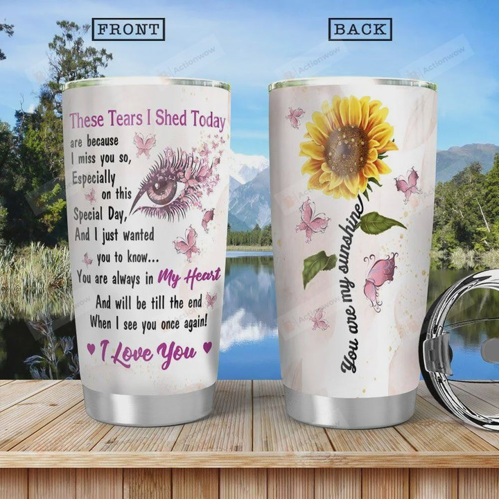 Sunflower With Butterfly You Are My Sunshine Stainless Steel Vacuum Insulated Tumbler 20 Oz, Gifts For Birthday Christmas Thanksgiving, Coffee/ Tea Tumbler