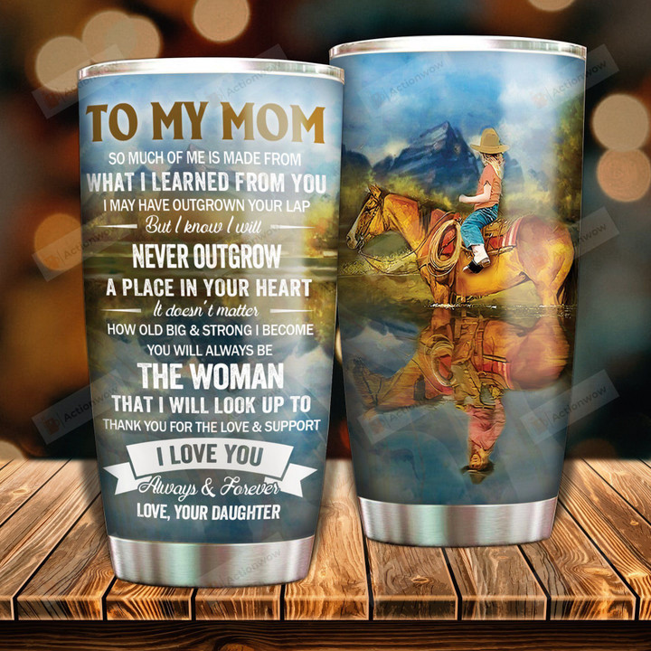 Personalized To My Mom Tumbler Thank You For The Love Stainless Steel Vacuum Insulated Double Wall Travel Tumbler With Lid, Tumbler Cups For Coffee/Tea, Perfect Gifts For Mom On Mother's Day Birthday