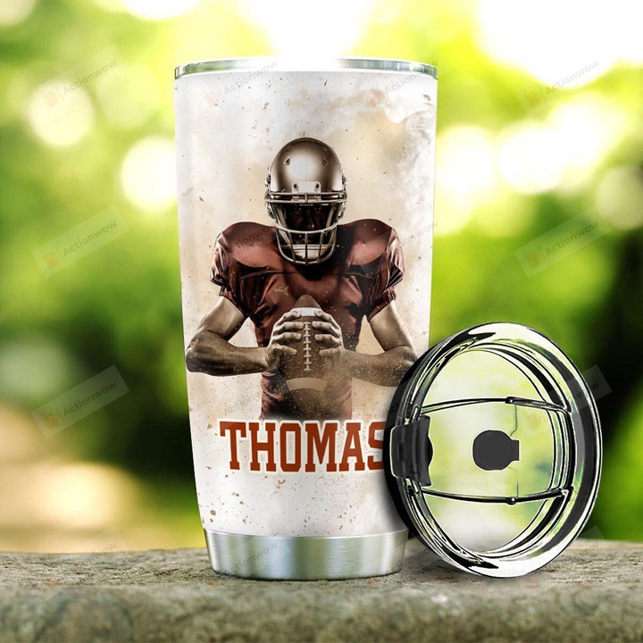 Personalized American Football Tumbler American Football Player Nutrition Facts Tumbler Cup Stainless Steel Tumbler, Tumbler Cups For Coffee/Tea, Great Customized Gifts For Birthday Christmas
