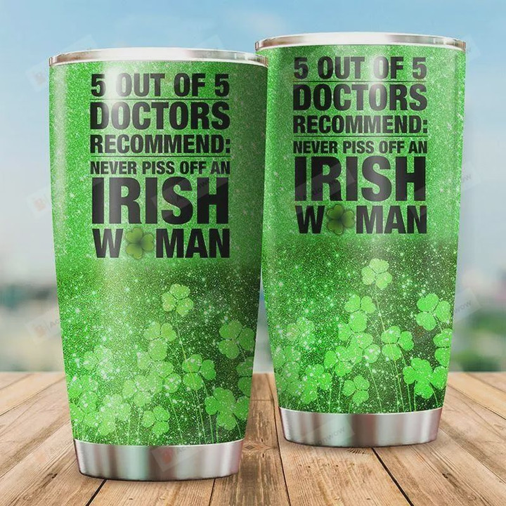 St. Patrick's Day Tumbler Never Piss Of An Irish Woman Stainless Steel Vacuum Insulated Double Wall Travel Tumbler With Lid, Tumbler Cups For Coffee/Tea, Perfect Gifts For Birthday Patrick Day
