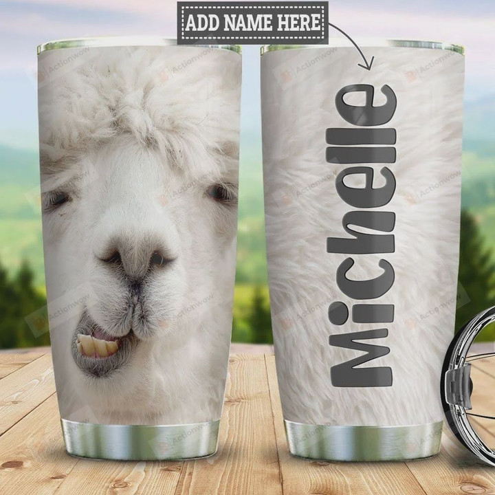 Llama Face Tumbler Cup Personalized, Adorable Llama, Stainless Steel Vacuum Insulated Tumbler 20 Oz, Perfect Gifts For Birthday Christmas, Best Gifts For Llama Lovers, Coffee/ Tea Tumbler With Lid