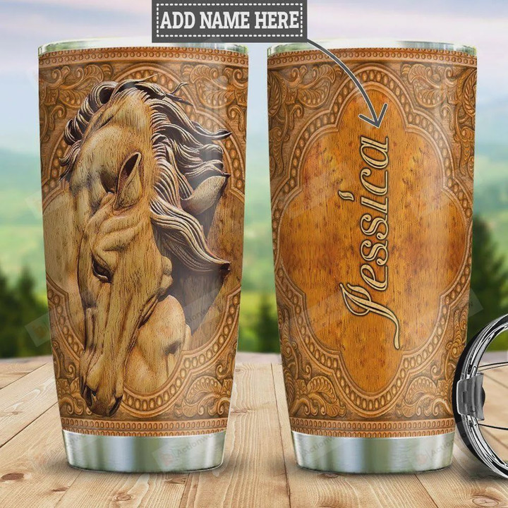 Personalized Horse Tumbler Cup Stainless Steel Vacuum Insulated Tumbler 20 Oz Coffee/ Tea Tumbler With Lid Great Gifts For Birthday Christmas Thanksgiving Perfect Gifts For Horse Lovers